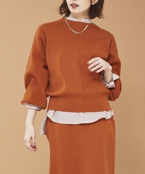 abahouse mavie（アバハウスマヴィ）の「ポリエステル2WAYショートカーデ（カーディガン/ボレロ・レディース・ホワイト/ブラック/ダークオレンジ・フリー）」の3枚目の写真