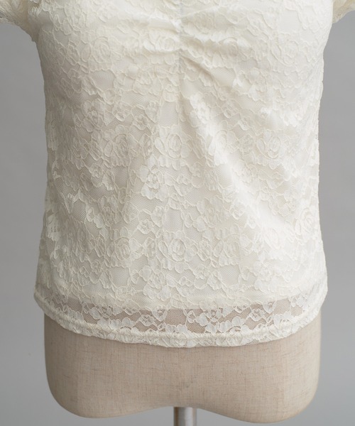 one after another NICE CLAUP（ワンアフターアナザーナイスクラップ）の「Vネックレースインナー（タンクトップ・レディース・ピンクベージュ/オフホワイト/チャコールグレー・FREE）」の21枚目の写真