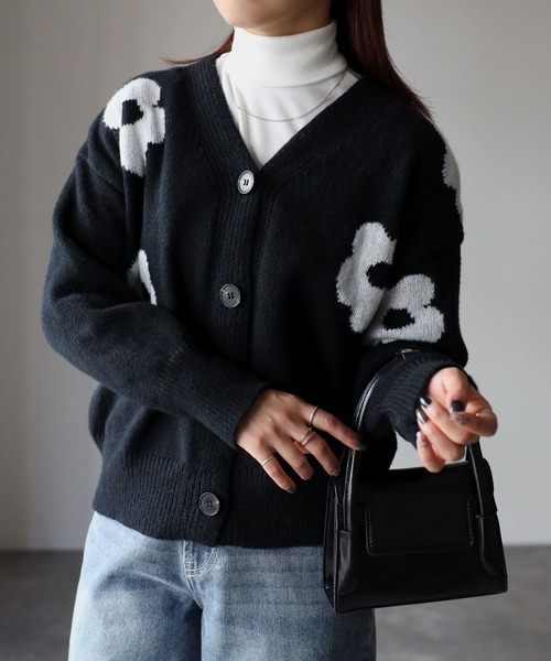 セール】フラワーニットカーディガン（ニット/セーター