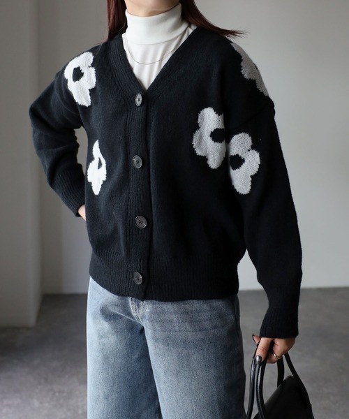 セール】フラワーニットカーディガン（ニット/セーター）｜Riberry