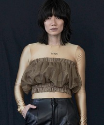 SORIN | Lame Tulle Balloon Bare Top(チューブトップ)