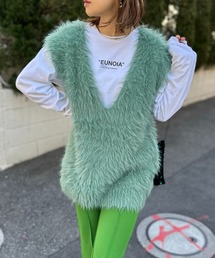 mi via loca | フェザーヤーンニットベスト(ニット/セーター)