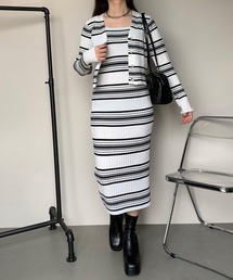 non-hedge（ノンヘッジ）の「リブカーディガンキャミワンピースセット（ワンピース）」