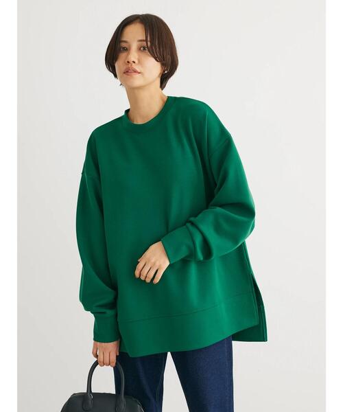 Green　Parks（グリーンパークス）の「Soft　Cushion　ダンボールチュニック（チュニック・レディース・グリーン/ブラック/ホワイト系その他2/ベージュ・FREE）」の18枚目の写真