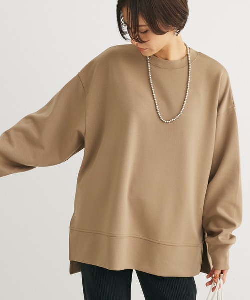 Green　Parks（グリーンパークス）の「Soft　Cushion　ダンボールチュニック（チュニック・レディース・グリーン/ブラック/ホワイト系その他2/ベージュ・FREE）」の4枚目の写真