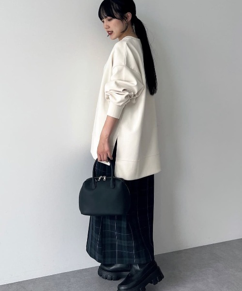 Green　Parks（グリーンパークス）の「Soft　Cushion　ダンボールチュニック（チュニック・レディース・グリーン/ブラック/ホワイト系その他2/ベージュ・FREE）」の6枚目の写真