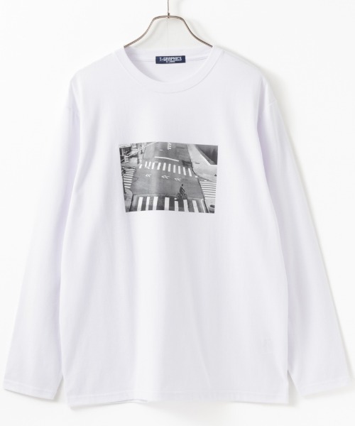 Mac-House（マックハウス）の「【24SS 新柄入荷】ロゴプリント ロングスリーブTEE（Tシャツ/カットソー・メンズ・ホワイト/カーキ/ブラック/ベージュ/チャコールグレー/ブラック系1/グリーン/グレー系1/ネイビー/オートミール/杢グレー/ブラック系2/ブルー/ホワイト系1/ホワイト系2/ホワイト系3/カーキ系2/ホワイト系5/ブラック系4/ベージュ系1/グレー系2/グレイッシュベージュ/ブラック系5/ブラック系3/ホワイト系4・S/M/XL/L）」の6枚目の写真