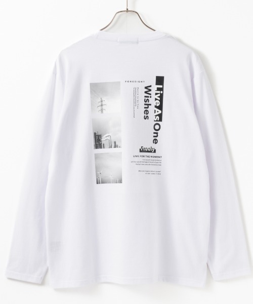 Mac-House（マックハウス）の「【24SS 新柄入荷】ロゴプリント ロングスリーブTEE（Tシャツ/カットソー・メンズ・ホワイト/カーキ/ブラック/ベージュ/チャコールグレー/ブラック系1/グリーン/グレー系1/ネイビー/オートミール/杢グレー/ブラック系2/ブルー/ホワイト系1/ホワイト系2/ホワイト系3/カーキ系2/ホワイト系5/ブラック系4/ベージュ系1/グレー系2/グレイッシュベージュ/ブラック系5/ブラック系3/ホワイト系4・S/M/XL/L）」の7枚目の写真