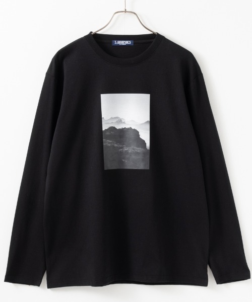 Mac-House（マックハウス）の「【24SS 新柄入荷】ロゴプリント ロングスリーブTEE（Tシャツ/カットソー・メンズ・ホワイト/カーキ/ブラック/ベージュ/チャコールグレー/ブラック系1/グリーン/グレー系1/ネイビー/オートミール/杢グレー/ブラック系2/ブルー/ホワイト系1/ホワイト系2/ホワイト系3/カーキ系2/ホワイト系5/ブラック系4/ベージュ系1/グレー系2/グレイッシュベージュ/ブラック系5/ブラック系3/ホワイト系4・S/M/XL/L）」の12枚目の写真