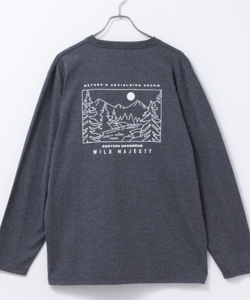 Mac-House（マックハウス）の「【24SS 新柄入荷】ロゴプリント ロングスリーブTEE（Tシャツ/カットソー・メンズ・ホワイト/カーキ/ブラック/ベージュ/チャコールグレー/ブラック系1/グリーン/グレー系1/ネイビー/オートミール/杢グレー/ブラック系2/ブルー/ホワイト系1/ホワイト系2/ホワイト系3/カーキ系2/ホワイト系5/ブラック系4/ベージュ系1/グレー系2/グレイッシュベージュ/ブラック系5/ブラック系3/ホワイト系4・S/M/XL/L）」の16枚目の写真