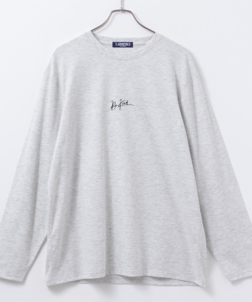 Mac-House（マックハウス）の「【24SS 新柄入荷】ロゴプリント ロングスリーブTEE（Tシャツ/カットソー・メンズ・ホワイト/カーキ/ブラック/ベージュ/チャコールグレー/ブラック系1/グリーン/グレー系1/ネイビー/オートミール/杢グレー/ブラック系2/ブルー/ホワイト系1/ホワイト系2/ホワイト系3/カーキ系2/ホワイト系5/ブラック系4/ベージュ系1/グレー系2/グレイッシュベージュ/ブラック系5/ブラック系3/ホワイト系4・S/M/XL/L）」の18枚目の写真