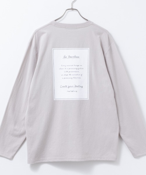 Mac-House（マックハウス）の「【24SS 新柄入荷】ロゴプリント ロングスリーブTEE（Tシャツ/カットソー・メンズ・ホワイト/カーキ/ブラック/ベージュ/チャコールグレー/ブラック系1/グリーン/グレー系1/ネイビー/オートミール/杢グレー/ブラック系2/ブルー/ホワイト系1/ホワイト系2/ホワイト系3/カーキ系2/ホワイト系5/ブラック系4/ベージュ系1/グレー系2/グレイッシュベージュ/ブラック系5/ブラック系3/ホワイト系4・S/M/XL/L）」の19枚目の写真