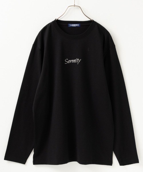 Mac-House（マックハウス）の「【24SS 新柄入荷】ロゴプリント ロングスリーブTEE（Tシャツ/カットソー・メンズ・ホワイト/カーキ/ブラック/ベージュ/チャコールグレー/ブラック系1/グリーン/グレー系1/ネイビー/オートミール/杢グレー/ブラック系2/ブルー/ホワイト系1/ホワイト系2/ホワイト系3/カーキ系2/ホワイト系5/ブラック系4/ベージュ系1/グレー系2/グレイッシュベージュ/ブラック系5/ブラック系3/ホワイト系4・S/M/XL/L）」の8枚目の写真