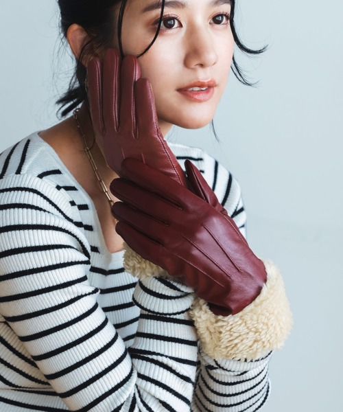 ラムレザーボアエコファー手袋 スマホ対応（手袋）｜sankyo shokai