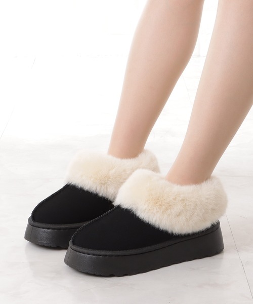 Lace Ladies（レースレディース）の「ムートン風ボア付きボリュームショートブーツ（ブーツ・レディース・ブラック/ベージュ/グレイッシュベージュ・23/23.5/24/24.5/ 25）」の18枚目の写真