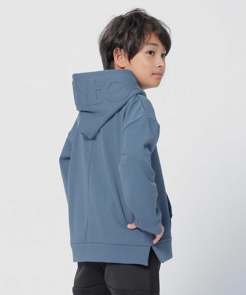 CAMP7（キャンプセブン）の「【CAMP7】フードエンボスロゴ裏シャギーパーカー（パーカー・キッズ・ブルー/ブラック・140/160/130/110/150/120）」の8枚目の写真