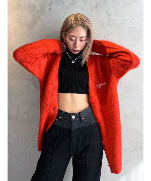 EMODA（エモダ）の「【Ames Worldwide】カラーフラッフィーロゴカーディガン（カーディガン/ボレロ・レディース・グレー/ブルー/オレンジ・FREE）」の17枚目の写真