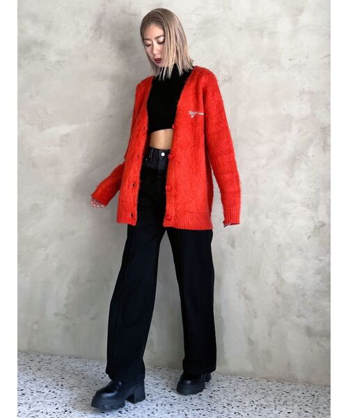 EMODA（エモダ）の「【Ames Worldwide】カラーフラッフィーロゴカーディガン（カーディガン/ボレロ・レディース・グレー/ブルー/オレンジ・FREE）」の14枚目の写真