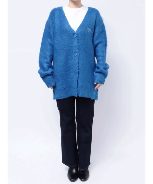 EMODA（エモダ）の「【Ames Worldwide】カラーフラッフィーロゴカーディガン（カーディガン/ボレロ・レディース・グレー/ブルー/オレンジ・FREE）」の7枚目の写真