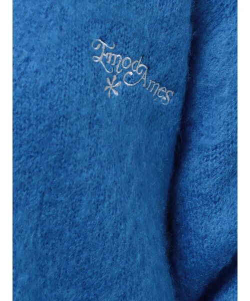 EMODA（エモダ）の「【Ames Worldwide】カラーフラッフィーロゴカーディガン（カーディガン/ボレロ・レディース・グレー/ブルー/オレンジ・FREE）」の4枚目の写真