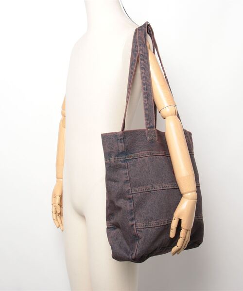 X-girl（エックスガール）の「OVERDYED DENIM TOTE BAG（トートバッグ・レディース・ブラック/インディゴブルー/ピンク・ONE SIZE）」の14枚目の写真