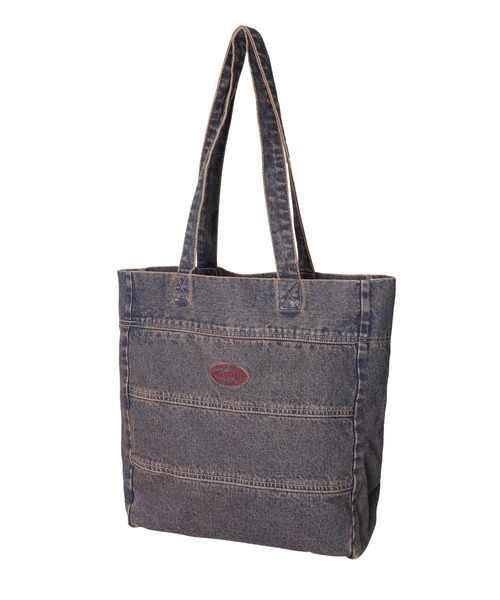 X-girl（エックスガール）の「OVERDYED DENIM TOTE BAG（トート