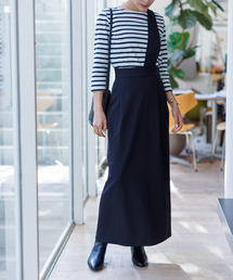 【セットアップ対応】アシメトリーサスペンダー付きスカート