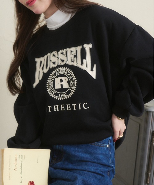 Ada.（エイダ）の「RUSSELL カレッジロゴ スウェット（スウェット・レディース・ホワイト/ブラック/ブルー/ライトグリーン/アイボリー・FREE）」の3枚目の写真
