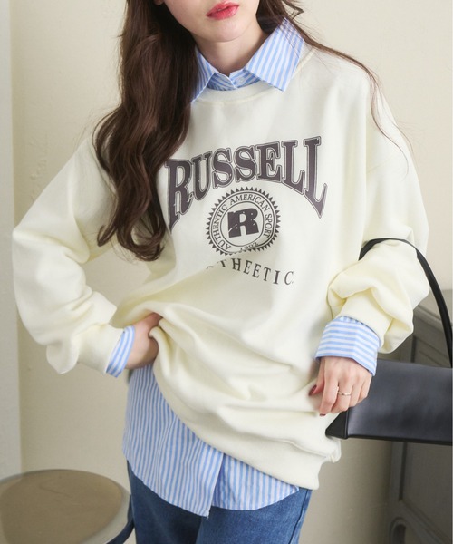Ada.（エイダ）の「RUSSELL カレッジロゴ スウェット（スウェット・レディース・ホワイト/ブラック/ブルー/ライトグリーン/アイボリー・FREE）」の16枚目の写真