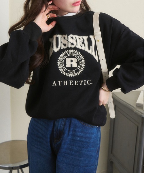 Ada.（エイダ）の「RUSSELL カレッジロゴ スウェット（スウェット・レディース・ホワイト/ブラック/ブルー/ライトグリーン/アイボリー・FREE）」の19枚目の写真