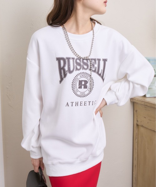 Ada.（エイダ）の「RUSSELL カレッジロゴ スウェット（スウェット・レディース・ホワイト/ブラック/ブルー/ライトグリーン/アイボリー・FREE）」の8枚目の写真