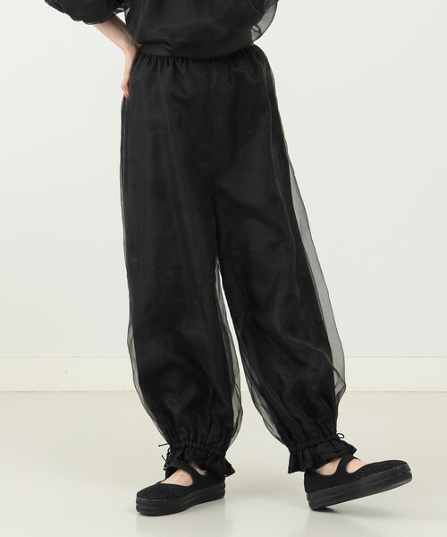 CAROLINA GLASER（カロリナ グレイサー）の「Aya / オーガンジー パンツ（その他パンツ・レディース・グレー/ブラック・MEDIUM/SMALL）」の3枚目の写真