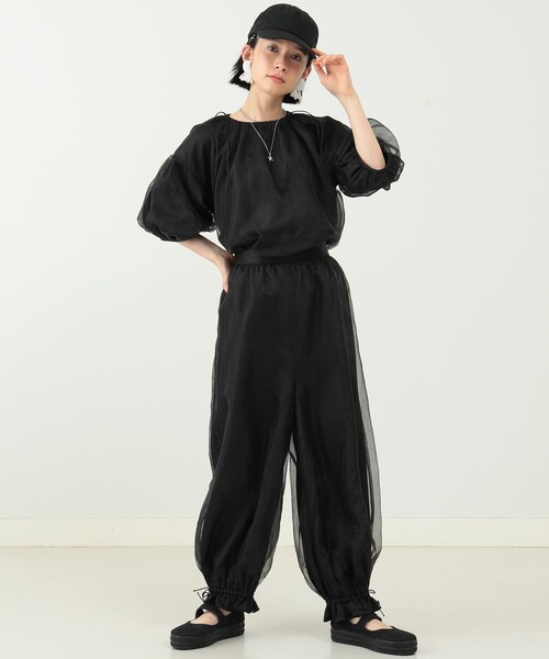 CAROLINA GLASER（カロリナ グレイサー）の「Aya / オーガンジー パンツ（その他パンツ・レディース・グレー/ブラック・MEDIUM/SMALL）」の17枚目の写真