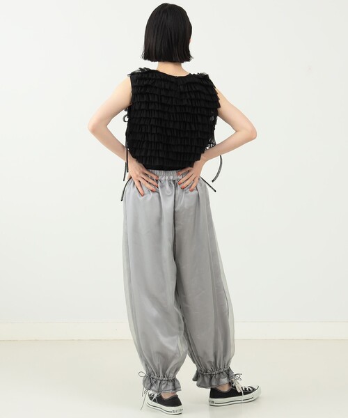 CAROLINA GLASER（カロリナ グレイサー）の「Aya / オーガンジー パンツ（その他パンツ・レディース・グレー/ブラック・MEDIUM/SMALL）」の7枚目の写真