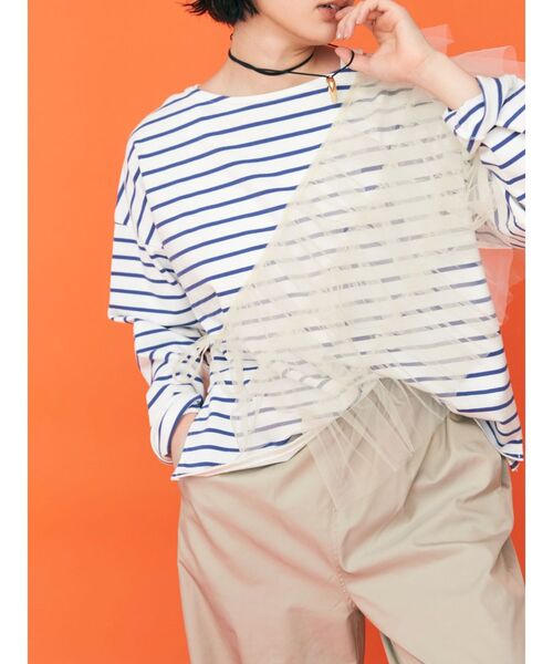 Ungrid（アングリッド）の「マルチWayチュールフリルトップス（ベスト・レディース・ベージュ/チャコールグレー・FREE）」の10枚目の写真