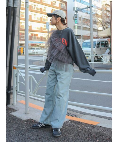 Ungrid（アングリッド）の「マルチWayチュールフリルトップス（ベスト・レディース・ベージュ/チャコールグレー・FREE）」の21枚目の写真