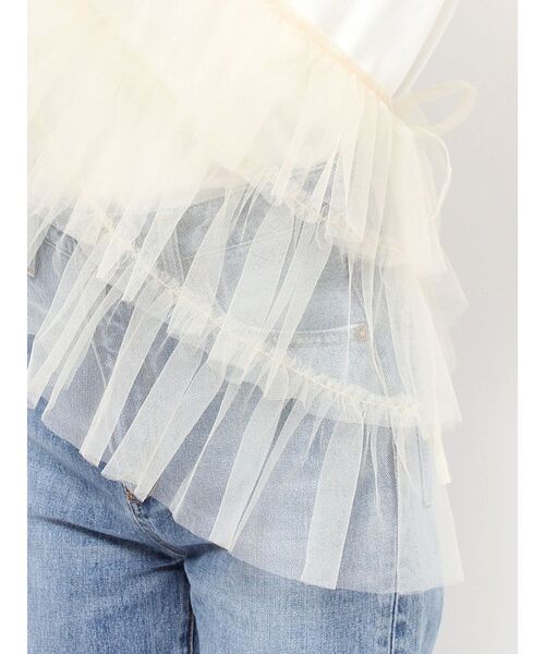 Ungrid（アングリッド）の「マルチWayチュールフリルトップス（ベスト・レディース・ベージュ/チャコールグレー・FREE）」の6枚目の写真