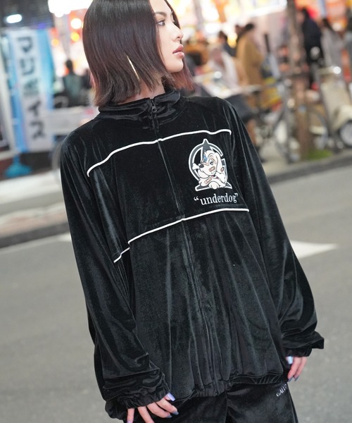 ガルフィー　ジャケット　セットアップ　ベロア　ドローコード　オープンカラー　L ガルフィー ジャケット セットアップ ベロア ドローコード オープン