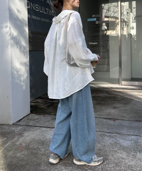 CIAOPANIC TYPY(チャオパニックティピー)の「アソートカフタンBIGシャツ(シャツ/ブラウス・レディース・ホワイト/サックスブルー/イエロー/ブラック・ONE SIZE)」の13枚目の写真