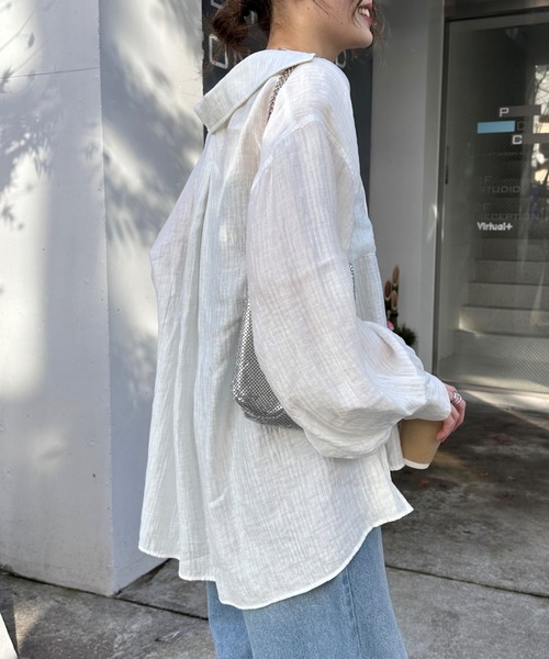 CIAOPANIC TYPY(チャオパニックティピー)の「アソートカフタンBIGシャツ(シャツ/ブラウス・レディース・ホワイト/サックスブルー/イエロー/ブラック・ONE SIZE)」の8枚目の写真