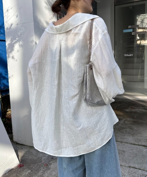 CIAOPANIC TYPY(チャオパニックティピー)の「アソートカフタンBIGシャツ(シャツ/ブラウス・レディース・ホワイト/サックスブルー/イエロー/ブラック・ONE SIZE)」の9枚目の写真