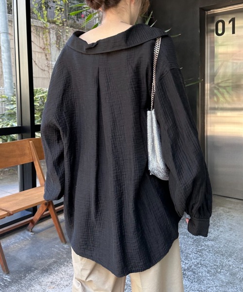 CIAOPANIC TYPY(チャオパニックティピー)の「アソートカフタンBIGシャツ(シャツ/ブラウス・レディース・ホワイト/サックスブルー/イエロー/ブラック・ONE SIZE)」の18枚目の写真