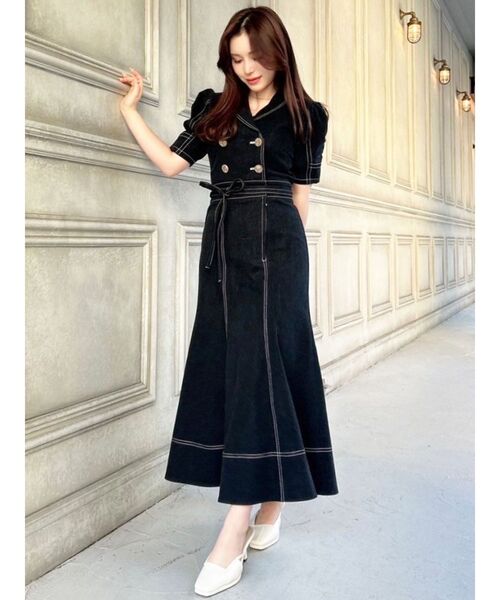 RESEXXY（リゼクシー）の「スクエアトゥミュール（パンプス・レディース・アイボリー/ブラック・SMALL/MEDIUM/LARGE）」の12枚目の写真