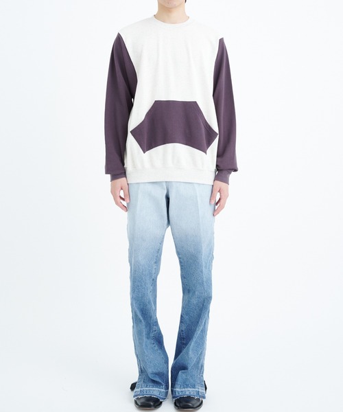 SASQUATCHfabrix.(サスクワァッチファブリックス)の「【Sasquatchfabrix./ サスクワッチファブリックス】2TONE CREWNECK SWEATSHIRT(スウェット・メンズ・ベージュ・M/L)」の2枚目の写真