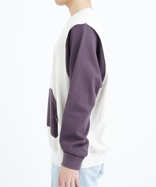 SASQUATCHfabrix.(サスクワァッチファブリックス)の「【Sasquatchfabrix./ サスクワッチファブリックス】2TONE CREWNECK SWEATSHIRT(スウェット・メンズ・ベージュ・M/L)」の4枚目の写真