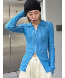 EMODA | クラッシュリブジップフィットニット(ニット/セーター)