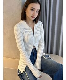 EMODA | クラッシュリブジップフィットニット(ニット/セーター)