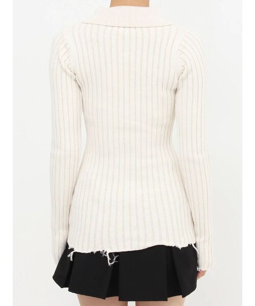 EMODA(エモダ)の「クラッシュリブジップフィットニット(ニット/セーター・レディース・オレンジ/アイボリー/ブラック/ブルー・FREE)」の14枚目の写真