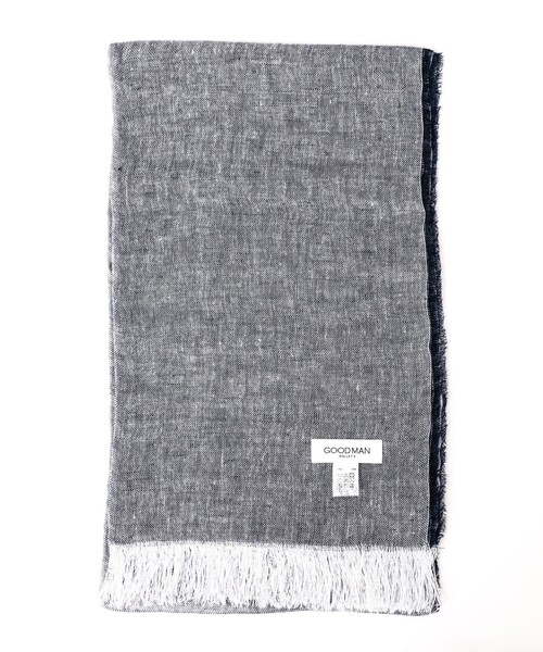 NOLLEY'S goodman(ノーリーズグッドマン)の「リネンシャンブレーストール イタリア製(ストール/ショール・メンズ・ネイビー/ブルー系その他・FREE)」の3枚目の写真