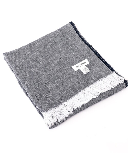 NOLLEY'S goodman(ノーリーズグッドマン)の「リネンシャンブレーストール イタリア製(ストール/ショール・メンズ・ネイビー/ブルー系その他・FREE)」の4枚目の写真